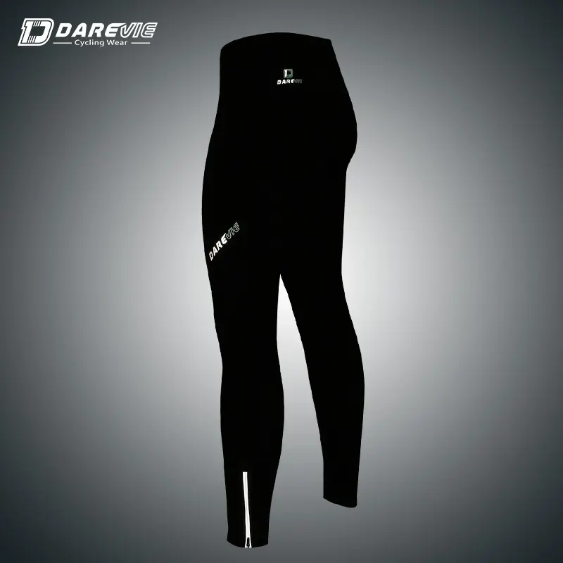 Darevie 3D Gel Độn Hàn Quốc Đàn Hồi Vải Spandex Phản Quang Leg Zipper Dài Đi Xe Đạp Quần