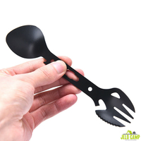 Ensemble de couverts en titane portable pour l'extérieur à la mode cuillère à fourchette légère compacte pour voyage Camping randonnée pique-niques