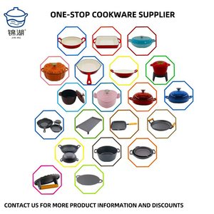 Logo personnalisé commercial rond <span class=keywords><strong>en</strong></span> <span class=keywords><strong>fonte</strong></span> émaillée antiadhésive cuisine cuisson soupe marmite ustensiles de cuisine four hollandais casserole - Product Image 5