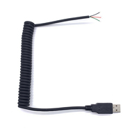 Fil à ressort enroulé USB pour ouvrir le câble d'extrémité de 4 fils nus étamés