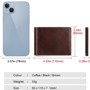 Genuine Leather Slim RFID Bifold Card Holder Secure Visa Credit Card Wallet Anti-Theft Business Card Purse Clamp Money - Product Image 6