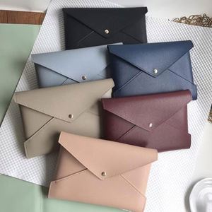 RTS PU Leather Envelope Button Women Clutch Bag Coin Card <b>Wallet</b> <b>Holder</b> Compact Multifunctional Portable Travel Phone Pouch - Product Image 1