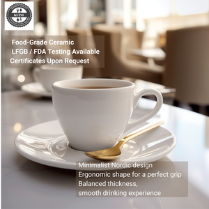 Ресторан керамические кофейные чашки оптом | Прочная фарфоровая кружка для отеля и общественного питания | Оптовая продажа керамических кофейных чашек с логотипом - Product Image 2