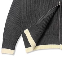 Cardigan en tricot épais à double fermeture éclair, résistant aux plis, chaud pour l'hiver, vente en gros
