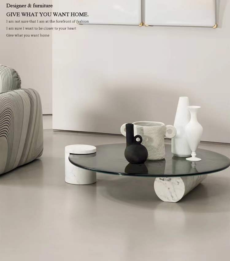 8mm Tempered Glass Coffee Side Tables Stainless Steel Living Room Art Furniture