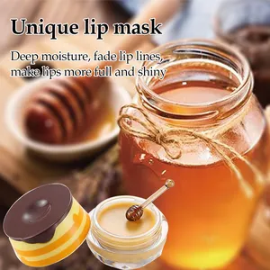 Set di maschere per labbra Private Label personalizzato miele biologico fragola nutriente maschera per labbra durante la notte Gel