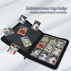 <span class=keywords><strong>Album</strong></span> classeur en cuir PU MIO avec fermeture éclair, couleurs tendance disponibles, 9 pochettes, 540+ cartes, porte-cartes de visite et passeport de qualité supérieure - Product Image 6