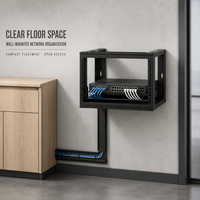Rack de serveur mural compact de 19 pouces avec rail coulissant pour l'installation d'équipements informatiques et réseau - Rack mural ouvert pour réseau