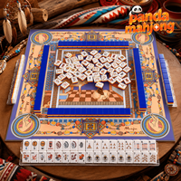 Ensemble de mahjong de luxe moderne, design indien multicolore, acrylique, 4 couches, robuste, authentique, emballage personnalisable, résistant à l'eau, cadeau
