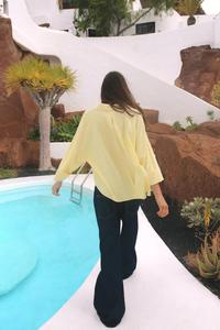 Áo sơ mi nữ KP&ZA <span class=keywords><strong>2025</strong></span> thời trang mùa hè phong cách Âu Mỹ mới, kiểu dáng casual, tay rộng kẻ sọc và cổ áo đa năng - Product Image 3