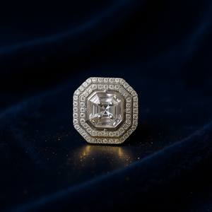 Anello in Oro Bianco con Diamante Taglio Asscher, Colore D, Naturale Certificato GIA, Gioiello Classico da Donna per Fidanzamento - Product Image 2