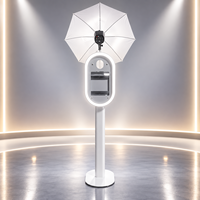 Support de photomaton ovale professionnel RGB pour DSLR et iPad avec anneau lumineux, kiosque portable pour fêtes et locations d'événements