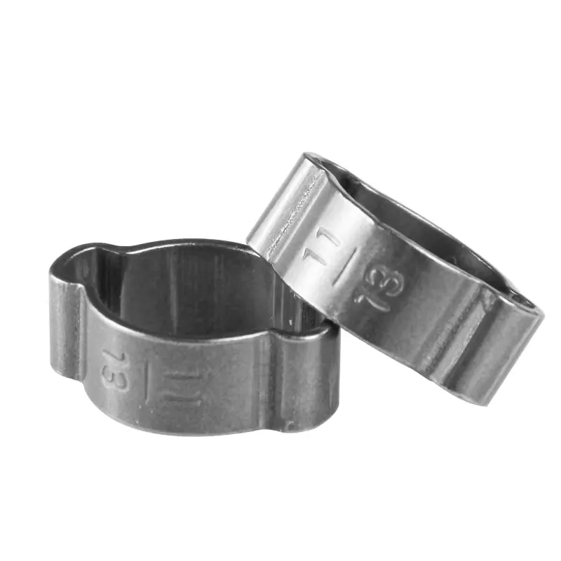 Collier de serrage en métal à double oreille en acier galvanisé/acier inoxydable, collier de serrage à double oreille