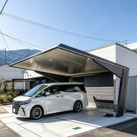 Abri de voiture léger et imperméable en aluminium structurel, systèmes de carport PV, abri de voiture minimaliste en alliage d'aluminium