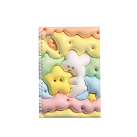 Papeterie créative dessin animé mignon cahier à bobine personnalisé 3D mini bloc-notes de poche kawaii bobine d'extension carnet de notes