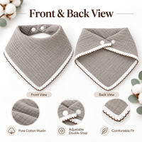 Bavoirs triangulaires pour bébé en coton uni à quatre couches, doux, respirants et sécuritaires pour nourrissons et nouveau-nés