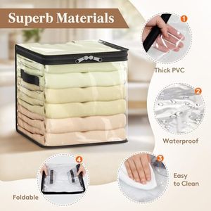 Lot de 6 sacs de rangement pliables étanches transparents de 11 pouces avec fermeture éclair en PVC pour salle de bain, vêtements, organisateur, logo personnalisable - Product Image 4