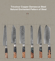 Ensemble de couteaux de chef de luxe en acier Damas avec manche en résine, couteau japonais tranchant, hachoir, couteau utilitaire, outils de cuisine pour restaurants, ensemble de couteaux de cuisine