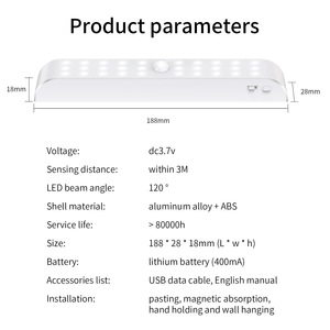 30 <b>Led</b> Wardrobe Lamp Rechargeable Infrared <b>Sensor</b> Night <b>Light</b> For Bedroom Entryway Cabinet <b>Lights</b> Warm <b>Light</b> Version - Product Image 5