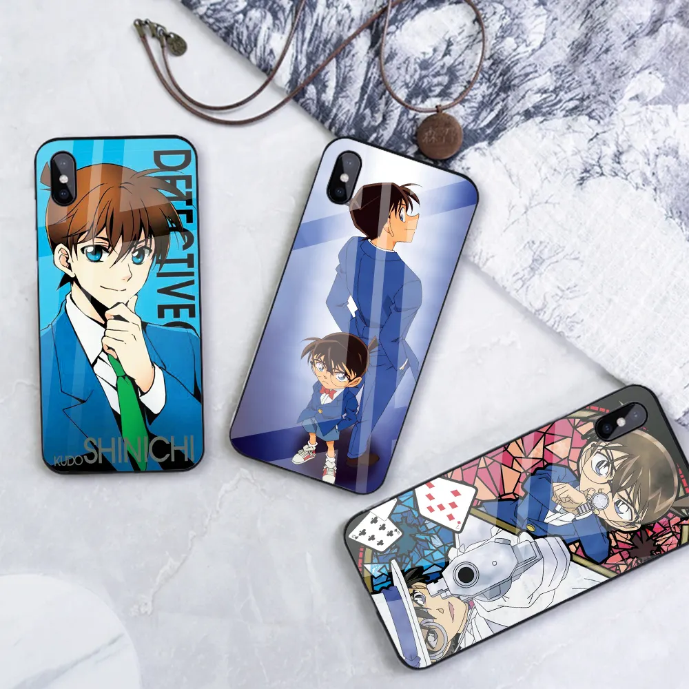 เคสโทรศัพท์กระจกลายอะนิเมะ,สำหรับ Iphone 13 12 Pro Max Xr Xs A51 A71 S20 S21