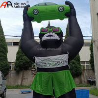 Gorila Inflable Gigante con Gafas de Sol y Audífonos, Inflable Divertido de DJ King Kong para Decoración Publicitaria en Exteriores