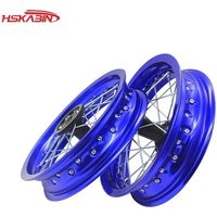 Accessoires de roue de moto tout-terrain/quad à disque multi-rayons 2.15x12 avant/arrière, index de charge 55, aluminium 15mm, bleu 2.50x12