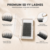 Extensions de cils préfabriquées 5DYY style Flying Fox, volume BSF, naturelles, longues, faites à la main, sans cruauté, faciles à poser, effet wispy