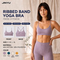 Soutien-gorge de yoga respirant et doux pour la peau, à maintien complet, avec bretelles côtelées, encolure en U et dos en X, sans coutures, non toxique, personnalisable, directement de l'usine
