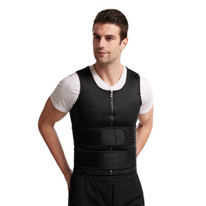 Custom Logo Double Belt Neoprene Shaper <strong>Vest</strong> Slimming Zipper Waist Trainer Men Sauna <strong>Sweat</strong> <strong>Vest</strong> - Product Image 2