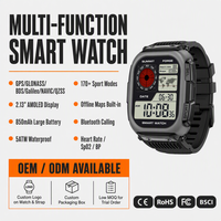 Montre connectée carrée avec boussole, suivi de la fréquence cardiaque et de la forme physique, GPS Android, surveillance de la santé, logo personnalisé ODM/OEM, faible MOQ