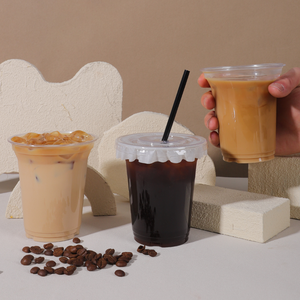 Custom Printed Thick Single Wall PET Beverage Cups with Lids and <b>Straws</b> for Boba/Bubble Tea - Product Image 3