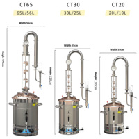 Appareil de distillation professionnel en acier inoxydable à 4 plaques avec colonne de reflux, anti-brûlure, pour la production d'alcool