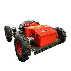 Çin sıcak satış benzin tekerlek yüksek güç uzaktan kumanda çim biçme makinesi Mini Robot çim biçme makinesi