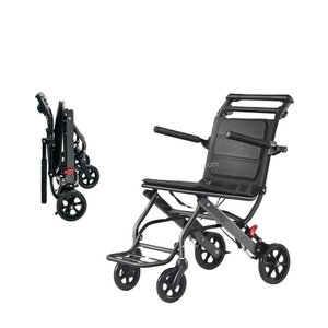 Fauteuil roulant de voyage léger et pliable, personnalisé, portable, en alliage d'aluminium standard, fauteuil roulant manuel, fauteuil roulant de transport - Product Image 1