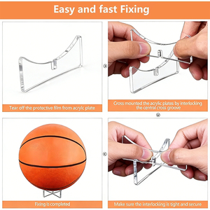 Support d'affichage multi-sports en acrylique pour basketball, football, volley-ball, rugby - Product Image 3