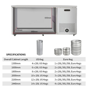 Distributeur de bière commercial personnalisé à six robinets, type tour de refroidissement et Kegerator, pour les marchés internationaux - Product Image 4