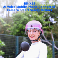 Casque de sécurité intelligent UNLOV RK-X25 avec caméra connectée au téléphone mobile, enregistreur frontal FHD et matériau ABS