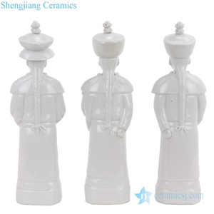 RZKC26 รูปปั้นเซรามิกสีขาว 3 จักรพรรดิแห่งราชวงศ์ชิง ประเทศจีน - Product Image 4