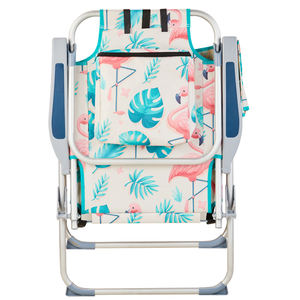 Chaise de plage Flamingo surélevée en tissu Oxford, tube en aluminium, blanc argenté - Product Image 6