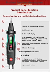 WinAPEX Steckdosen-Analysegerät ACV 300V Drei Steckdosen Fehlerstromschalter-Erkennung LCD-Bildschirmanzeige Digitaler Spannungsprüfer - Product Image 5
