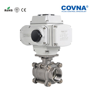 Vanne à boisseau sphérique électrique en acier inoxydable 304 Covna, trois pièces, filetée 15-50 mm, AC220V, pour eau, huile, vapeur - Product Image 1