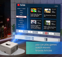 Mini Proyector LED 1080p Android de Tiro Corto, Inalámbrico, WiFi 5G, Smart TV, 3D, para Cine en Casa, Videojuegos y Exteriores