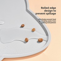 Grand tapis d'alimentation pour animaux de compagnie en silicone imperméable, tapis antidérapant résistant aux déversements pour chiens et chats, facile à nettoyer