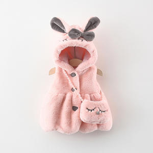 Ropa Infantil de Invierno con Capucha de Dibujos Animados con Bolso, Chaqueta Roja Gruesa y Linda de Conejo para Niñas de 3 Años - Product Image 5