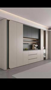 מזנון/ארון בופה מודרני מעץ עם מגירות אחסון ודלתות עם מדפים מתכווננים. - Product Image 5