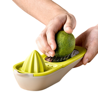 Outil à agrumes 3-en-1 avec fonctions presse-agrumes, râpe et zester, gadget de cuisine de qualité alimentaire sans BPA pour citron, orange, lime, facile à nettoyer