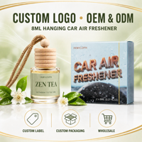 Diffuseur de parfum pour voiture en verre suspendu de 8 ml, évaporation naturelle, parfum longue durée, rechargeable, OEM