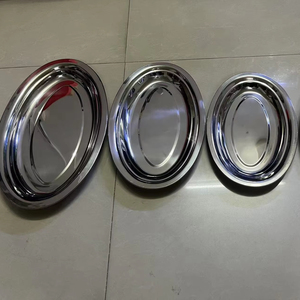 Chất Lượng Cao Thép Không Gỉ Cá Khay Thức Ăn Ngăn Tấm Món Ăn Giá Cả Cạnh Tranh Cho Khách Sạn Khay Thức Ăn Thép Không Gỉ Hình Bầu Dục - Product Image 3