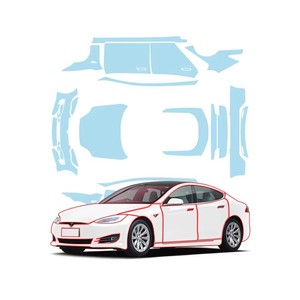 <span class=keywords><strong>Película</strong></span> Protectora Transparente de TPU Precortada para Tesla Model S 16-20, Antiarañazos, Resistente a los Rayos UV, Protección de Pintura, Anti-Impactos de Piedras, para Sedán - Product Image 1