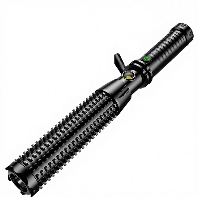 Outdoor Emergency LED Flashlight Self-defense Mace Rechargeable Battery 100-200m Beam Distance for Camping Night